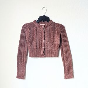 urban outfitters max cable crop cardigan